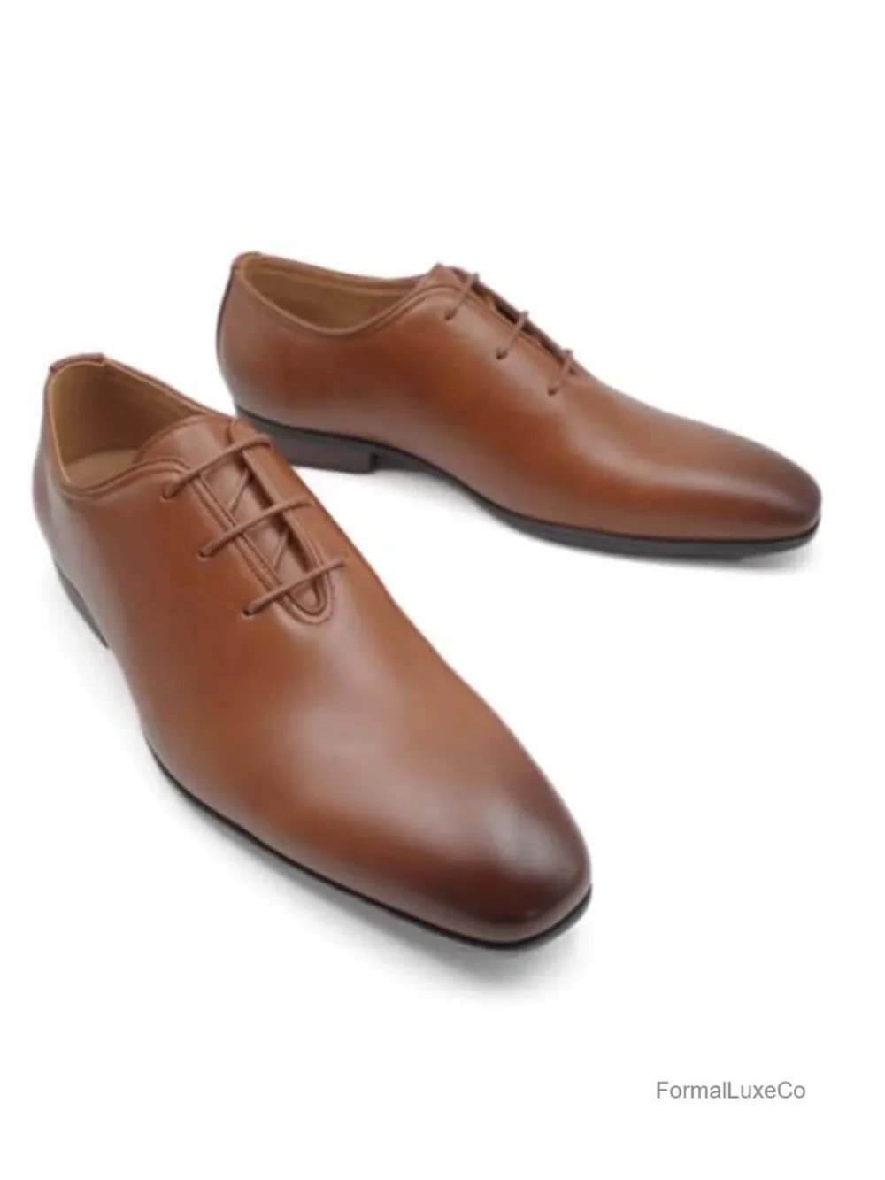 Men's Wholecut Oxford Dress Shoes Lace-Up Formal Faux Leather Business